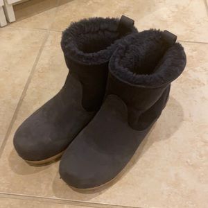 No 6 Boots Shearling Mid Heel 39 Navy